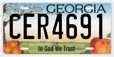 GA license plate CER4691