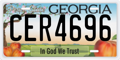 GA license plate CER4696