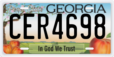 GA license plate CER4698