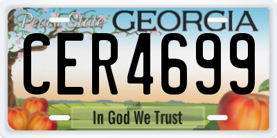 GA license plate CER4699