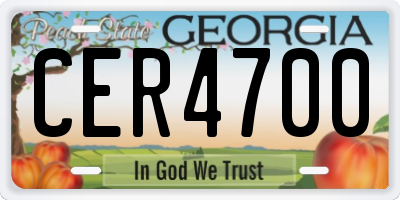 GA license plate CER4700