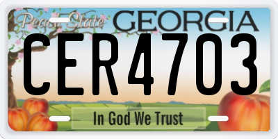 GA license plate CER4703
