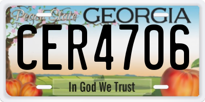 GA license plate CER4706