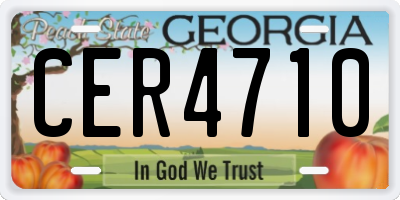 GA license plate CER4710