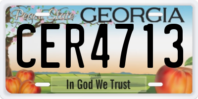 GA license plate CER4713