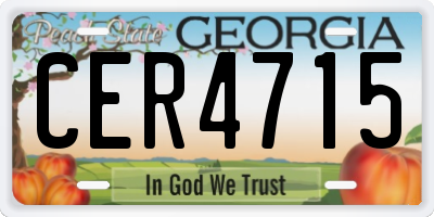 GA license plate CER4715