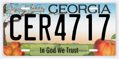 GA license plate CER4717