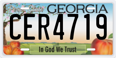 GA license plate CER4719