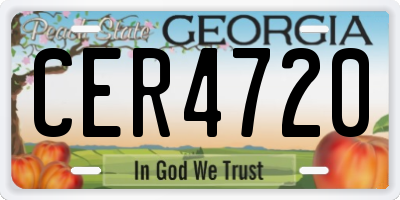GA license plate CER4720