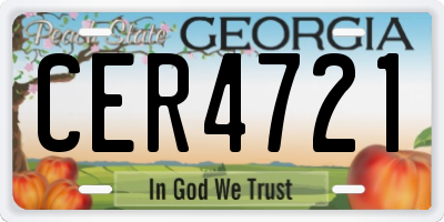 GA license plate CER4721