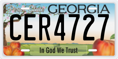 GA license plate CER4727