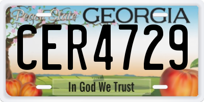 GA license plate CER4729
