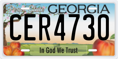 GA license plate CER4730