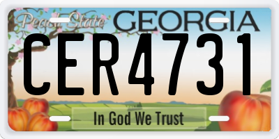 GA license plate CER4731