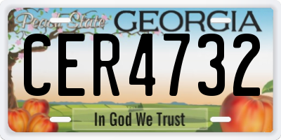 GA license plate CER4732