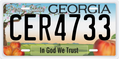 GA license plate CER4733