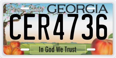 GA license plate CER4736