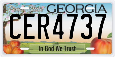 GA license plate CER4737