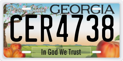 GA license plate CER4738
