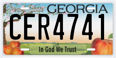 GA license plate CER4741