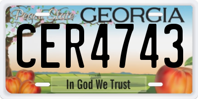 GA license plate CER4743