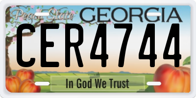 GA license plate CER4744