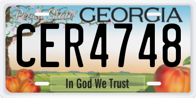 GA license plate CER4748