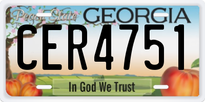 GA license plate CER4751