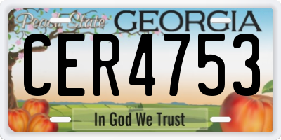 GA license plate CER4753