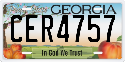 GA license plate CER4757
