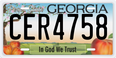 GA license plate CER4758