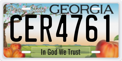 GA license plate CER4761