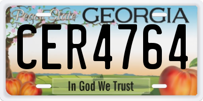 GA license plate CER4764