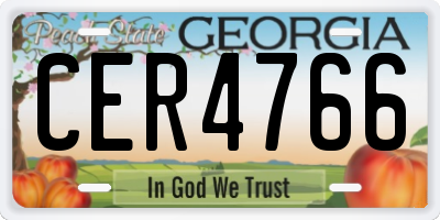 GA license plate CER4766