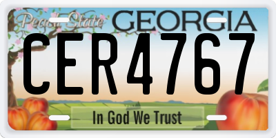 GA license plate CER4767