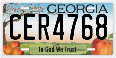GA license plate CER4768