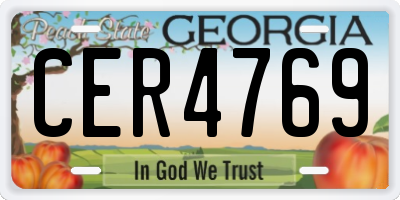 GA license plate CER4769