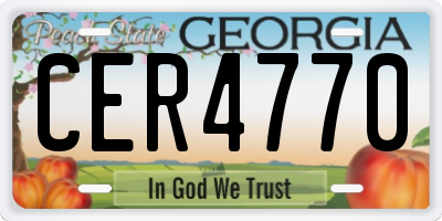 GA license plate CER4770