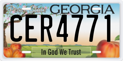 GA license plate CER4771