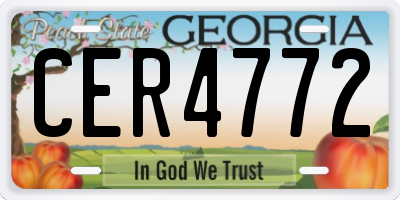 GA license plate CER4772
