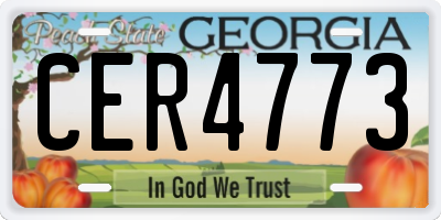GA license plate CER4773