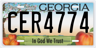 GA license plate CER4774