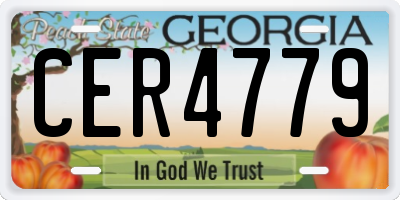 GA license plate CER4779