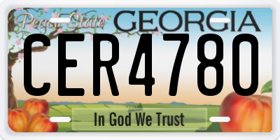 GA license plate CER4780