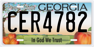 GA license plate CER4782