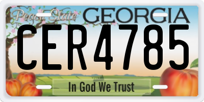 GA license plate CER4785