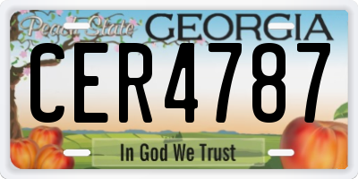 GA license plate CER4787
