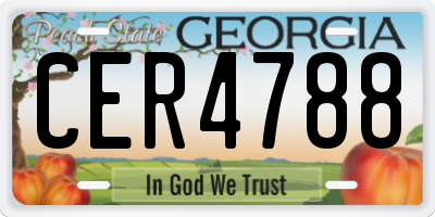 GA license plate CER4788
