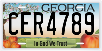GA license plate CER4789