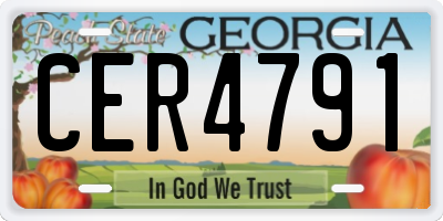 GA license plate CER4791